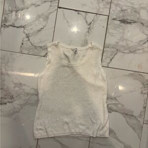 Chico's Cream Knit Sleeveless Top